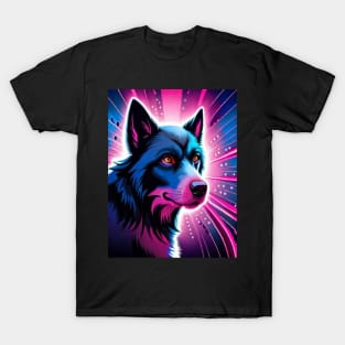 blue dog with pink light T-Shirt